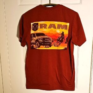 RAM Graphic T-Shirt in Rust Color Size Meduim. Cotton Blend.